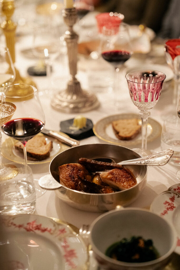 french traditional sit-down dinner